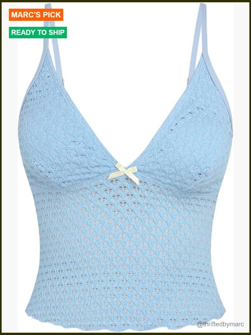 Textured Lace Bowknot Tankini Top with Adjustable Straps - Tummy Control